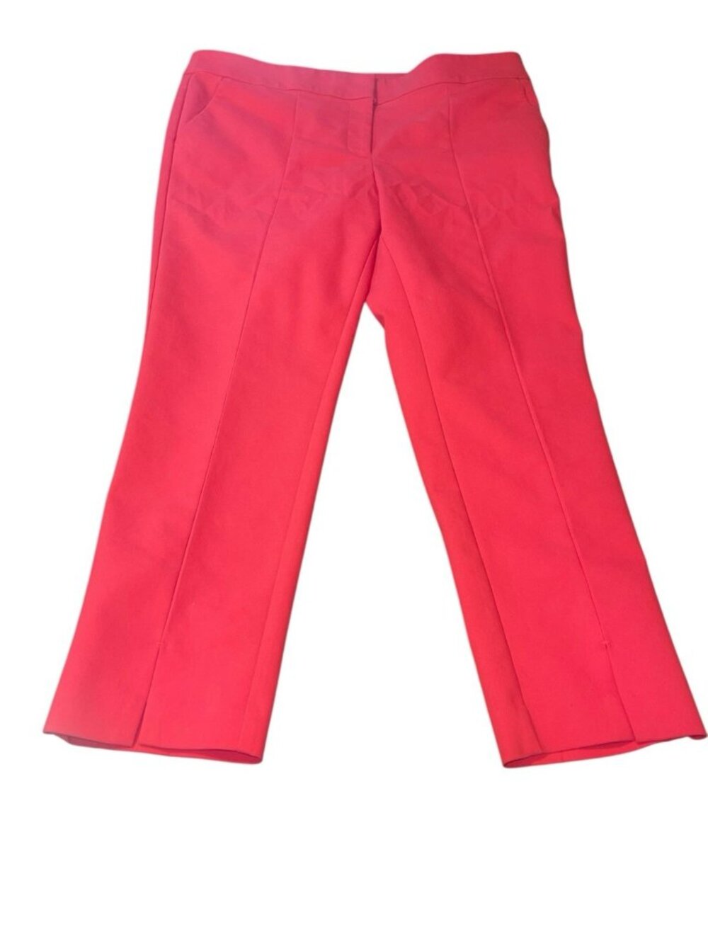 Ann Taylor LOFT Marisa Seamed Front Vented Hem Pants Size 14 Reg Pink Legend